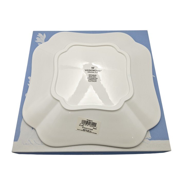 WEDGWOOD ウェッジウッド INTAGLIO インタグリオ PLATINUM プラチナ スクエアディッシュ 5C108200020 中古 H4