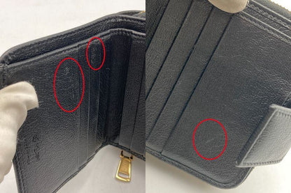 Yves Saint Laurent イヴサンローラン ラウンドファスナー コンパクト財布 中古 D4