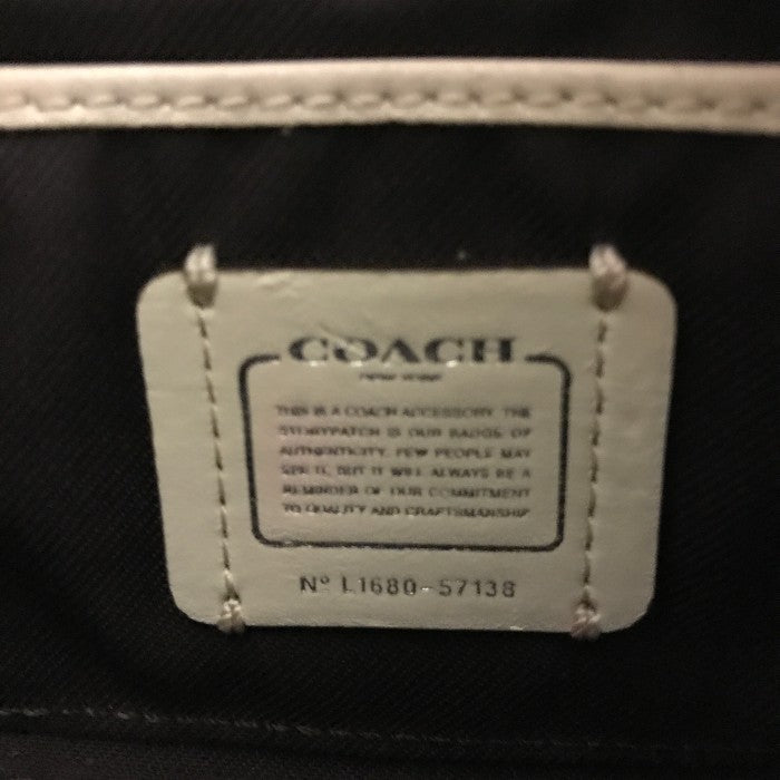COACH コーチ スワッガー ショルダーバッグ レディース スタッズ レザー 2way ミニ ポーチ オフホワイト ベージュ 57138 鞄 小さい 小物入れ ブランド 中古 W1