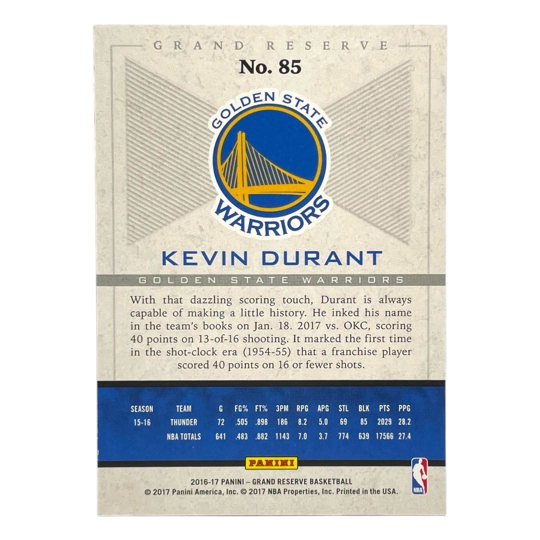 PANINI NBAカード GRAND RESERVE KEVIN DURANT WARRIORS #85 中古 IT2