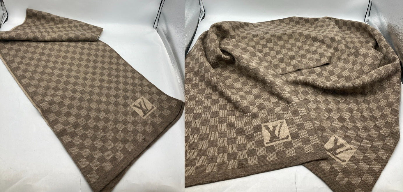 LOUIS VUITTON ルイヴィトン ダミエ エシャルプ・プティ マフラー 402330 中古 D4