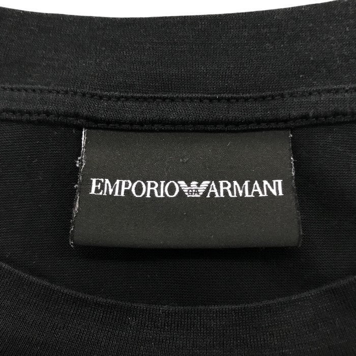 EMPORIO ARMANI エンポリオアルマーニ Tシャツ メンズ 長袖 カットソー クマ メガネ ブラック XSサイズ 6K1TP3 1JUVZ 中古 KW1