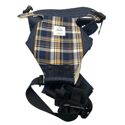 CUSE BERRY キューズベリー ZERO ゼロ 抱っこ紐 デニム チェック ベビー用品 新生児 縦抱き 対面抱き 中古 W4