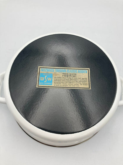 BSW-STAHL 旧西ドイツ ババリア製 ブルーオニオン柄 ホーロー 両手鍋 中古 D4