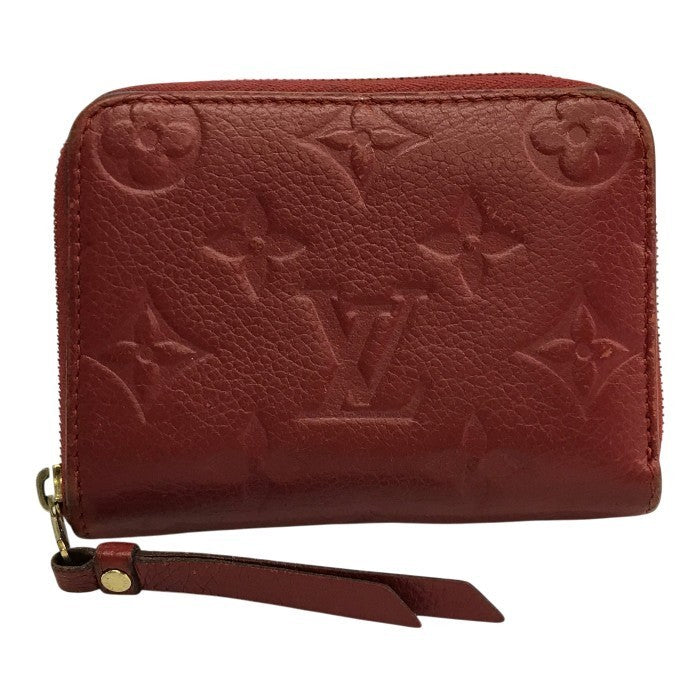 LOUIS VUITTON ルイ ヴィトン モノグラム アンプラント ジッピー コインパース ユニセックス ラウンドジップ 小銭入れ レザー スカーレット M63696 中古 T1
