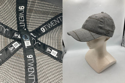 HEREIAM ヘレイアム ニューエラ別注 ロングバイザー メタルフラッグ グレーチェック 中古 D4