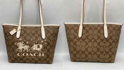 COACH コーチ シグネチャー ミニ シティ トート ホース アンド スレイ CM183 中古 D4