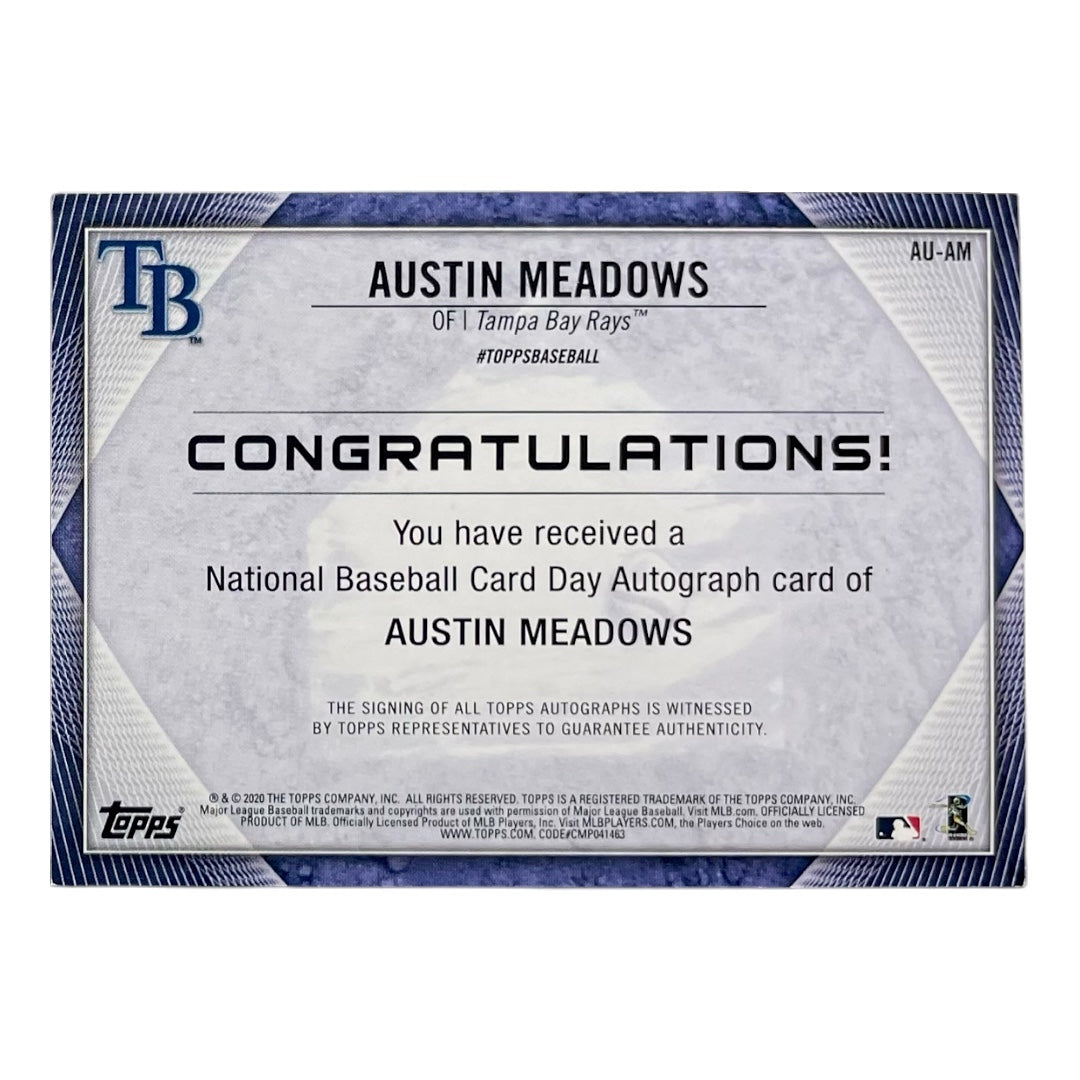 TOPPS MLBカード NATIONAL BASEBALL CARD DAY AUSTIN MEADOWS TAMPA BAY RAYS /425 #AU-AM 中古 IT2