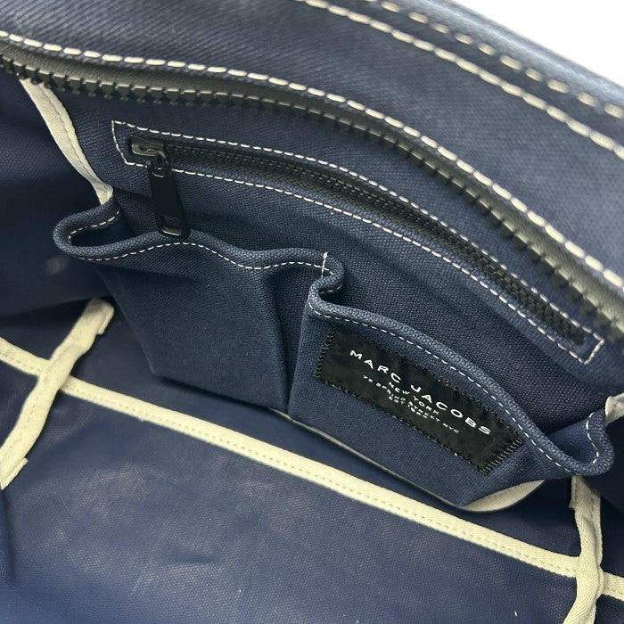 MARC JACOBS マークジェイコブス トートバッグ 鞄 キャンバス ネイビー かわいい 中古 W４