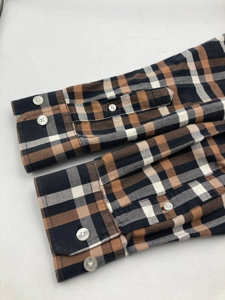 FRED PERRY フレッドペリー チェック柄 長袖シャツ ボタンダウン サイズS 中古 D4