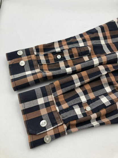 FRED PERRY フレッドペリー チェック柄 長袖シャツ ボタンダウン サイズS 中古 D4