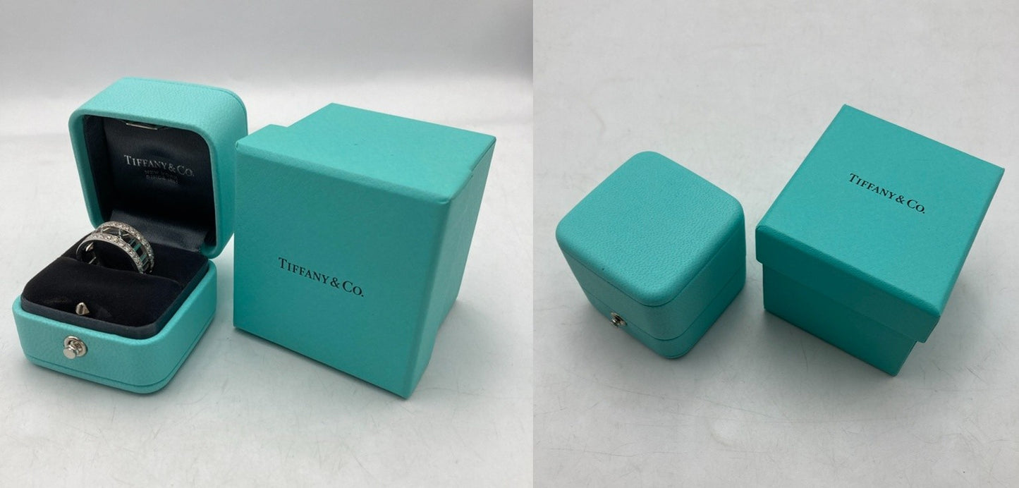 TIFFANY＆Co. ティファニー K18WG ハーフダイヤ アトラス オープンリング 13号 中古 D4