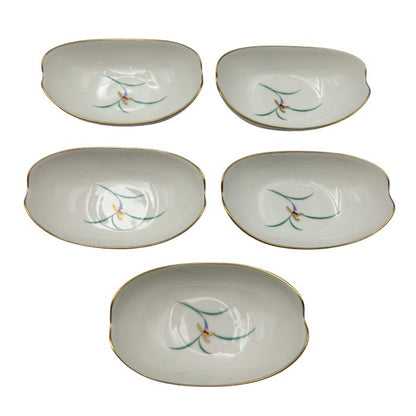 香蘭社 リンドフィールド 小鉢揃 船型 変形皿 5客 和食器 ブランド 小鉢 中古 W４