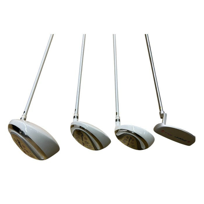 PUPPY’S PAW 仔犬の肉球 レディース ゴルフセット クラブ8本+キャディバッグ付 (ホワイト/ピンク) ウッド アイアン パターユーティリティ スポーツ 中古 W1