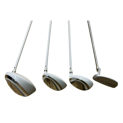 PUPPY’S PAW 仔犬の肉球 レディース ゴルフセット クラブ8本+キャディバッグ付 (ホワイト/ピンク) ウッド アイアン パターユーティリティ スポーツ 中古 W1