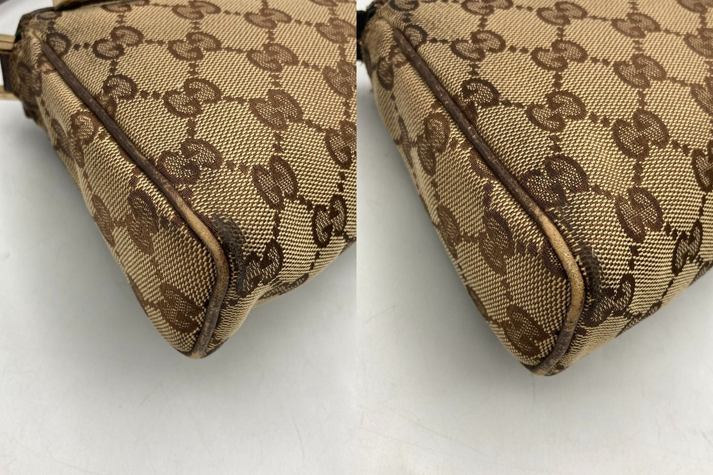 GUCCI グッチ GGキャンバス ハンドバッグ アクセサリーポーチ ブラウン 145750 中古 D4