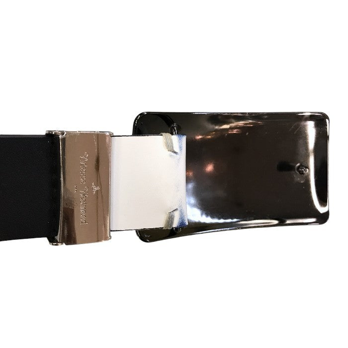 Vivienne Westwood MAN ヴィヴィアンウエストウッドマン ベルト メンズ レザー トップ式 スカル チェック ホワイト/ブラック 中古 T1