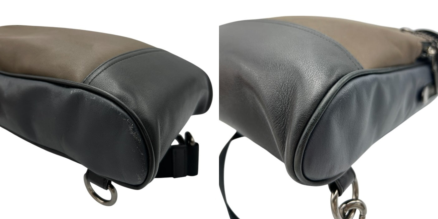 COACH コーチ ショルダーバッグ 6771 ネイビー ブラウン 鞄 ブランド メンズ ボディバッグ 中古 W４