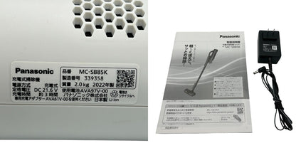 パナソニック サイクロン式コードレススティック掃除機 からまないブラシ ホワイト MC-SB85K-W Panasonic 掃除 軽量 すき間ノズル 布団用ノズル 中古 Ｗ４