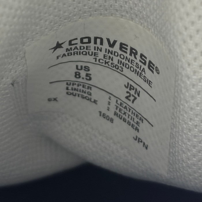 CONVERSE Jack Purcell コンバース ジャックパーセル オールレザー MID スニーカー 1CK503 27cm 靴 シューズ メンズ ホワイト 中古 W４