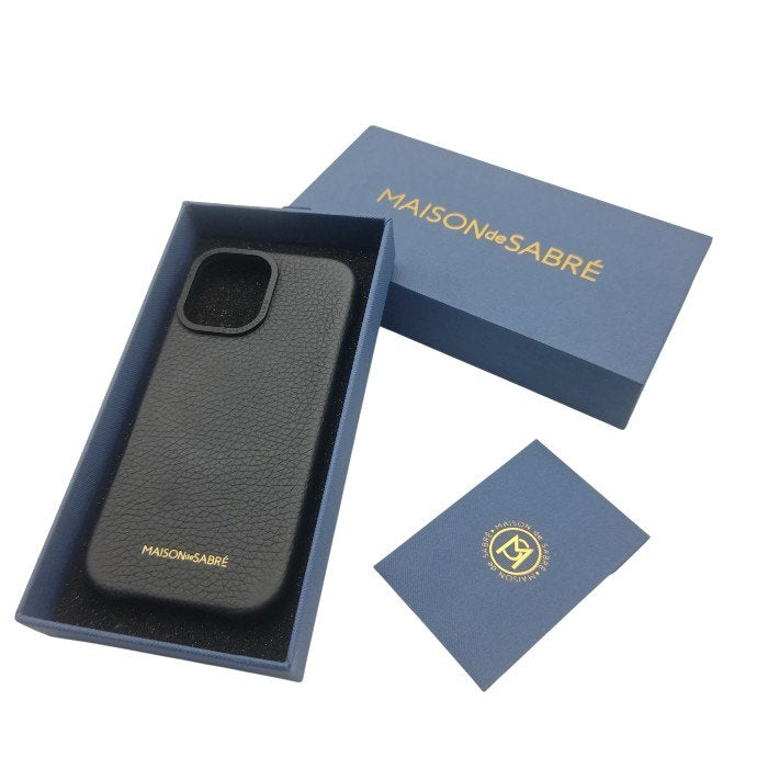 MAISON de SABRÉ メゾン・ド・サブレ iPhone 15 Pro レザーケース Black Caviar ブラックキャビア 中古 H4