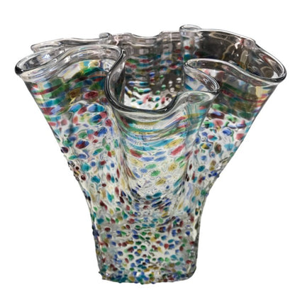 津軽びいどろ 天開 フリル花器ねぶた 花瓶 中古 Y1