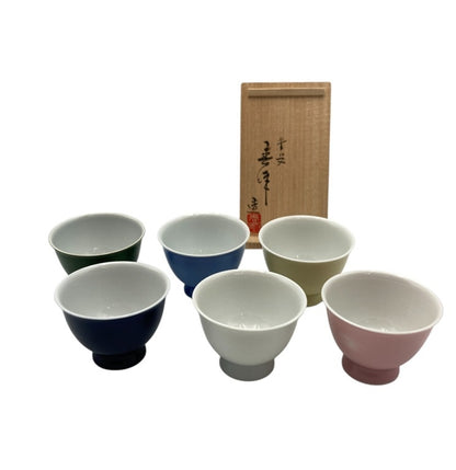 平安春峰 六色 煎茶器 中古 D4