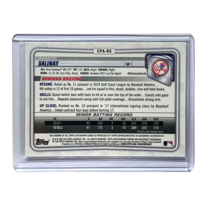 TOPPS MLBカード BOWMAN CHROME RAIMFER SALINAS YANKEES 74/99 #CPA-RS 中古 IT2