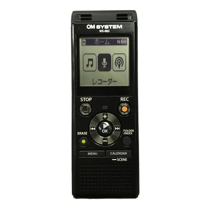 OM SYSTEM オリンパス ICレコーダー ブラック 8GB内蔵メモリー 語学学習 講義録音 会議録音 議事録 WS-883 中古 T1