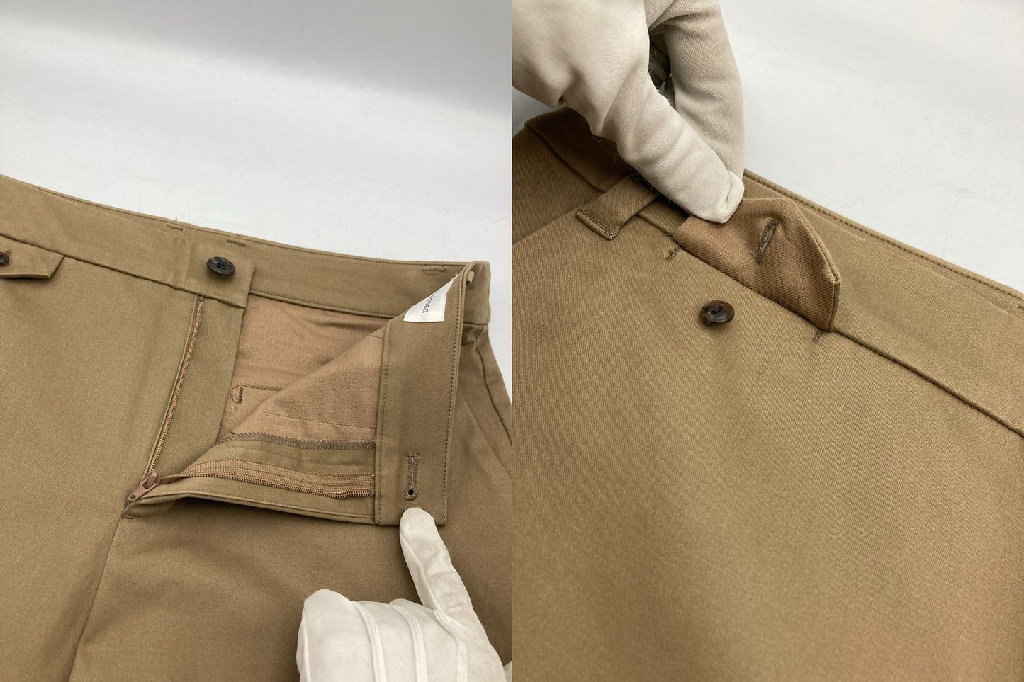 human woman ヒューマンウーマン サテンストレッチ スリムパンツ 077-2230107 サイズL ベージュ 中古 4