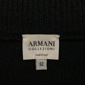 ARMANI COLLEZIONI アルマーニ コレツォーニ ブルゾン メンズ 秋冬 ニット ブラック 52(Lサイズ) 中古 M1