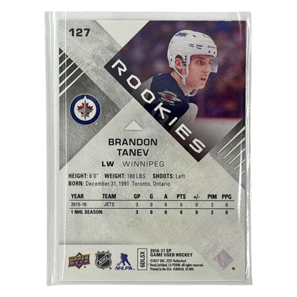 UPPER DECK NHLカード SP GAME USED BRANDON TANEV WINNIPEG JETS /224 #127 中古 IT1