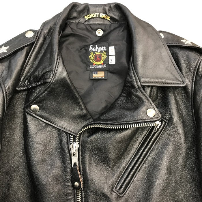 Schott ショット 217US SHEEP ONESTAR ライダースジャケット メンズ シープ ワンスター ダブル レザーブラック 40サイズ 7823950093 中古 T1
