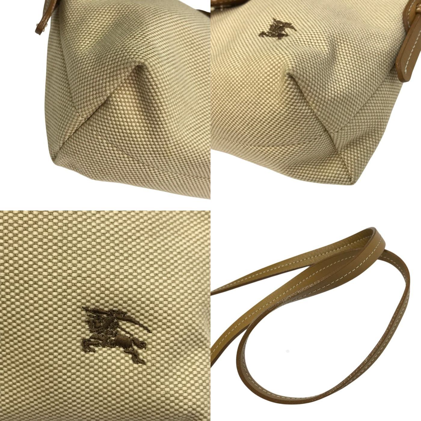 BURBERRY BLUE LABEL バーバリー ブルーレーベル ショルダーバッグ レディース コットン/レザー キャンバス 斜め掛け チェック柄 ベージュ ZA428-502-41 中古 T1