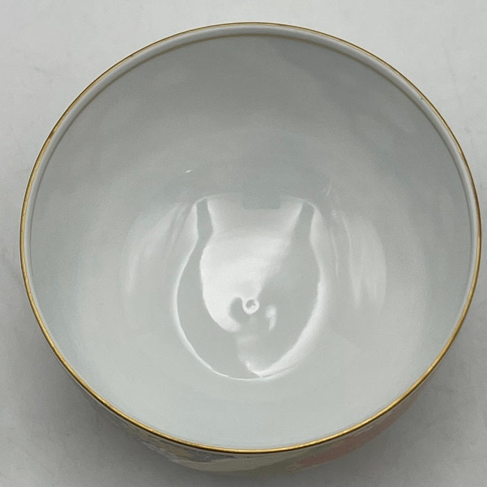 前畑陶器 庫山窯 金彩七宝紋 蓋付 煎茶揃 五客 MAEBATA 湯呑 湯飲み ふた付き 中古 R4