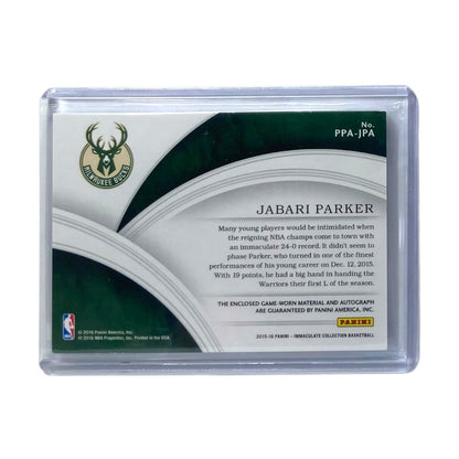 PANINI NBAカード IMMACULATE COLLECTION JABARI PARKER MILWAUKEE BUCKS /25 #PPA-JPA 中古 IT2