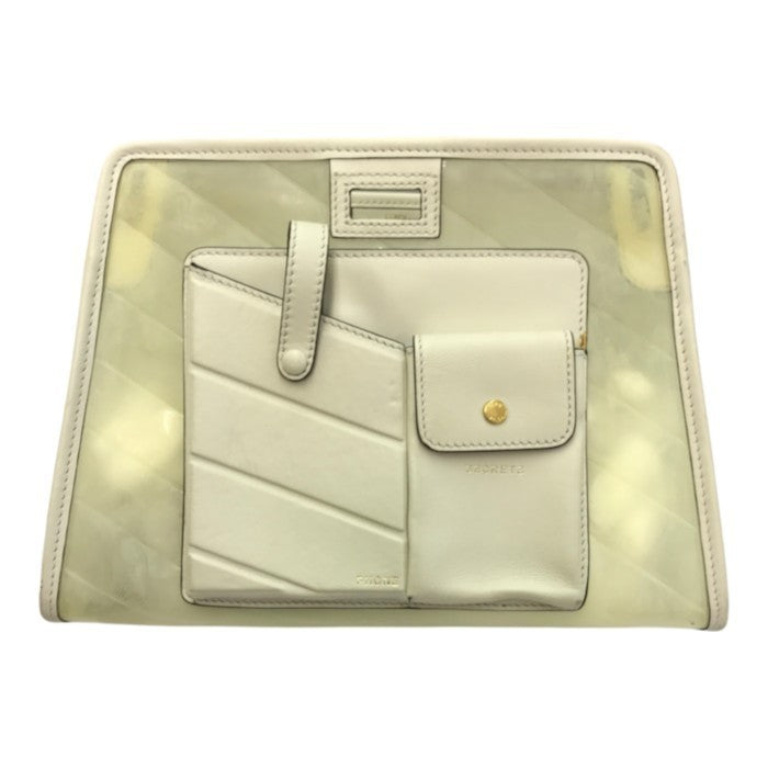 FENDI フェンディ ピーカブー ディフェンダー バッグカバー レディース ビニール レインカバー 半透明 アイボリー 7AR717 中古 T1