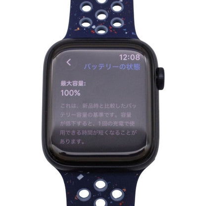 Apple Watch SE 3 (GPSモデル) - 44mmミッドナイトアルミニウムケースとブルーリボンNikeスポーツバンド - M/L 中古 a1
