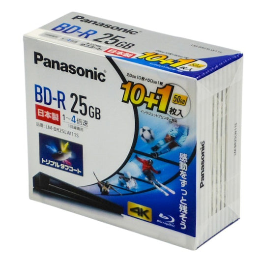 未開封品 Panasonic パナソニック 4倍速ブルーレイディスク(追記) 25GB10枚+50GB1枚P LM-BR25LW11S 中古 a1