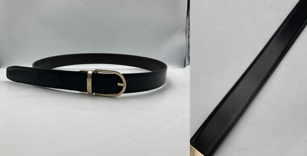 dunhill ダンヒル 回転バックル レザーベルト リバーシブル 中古 D4