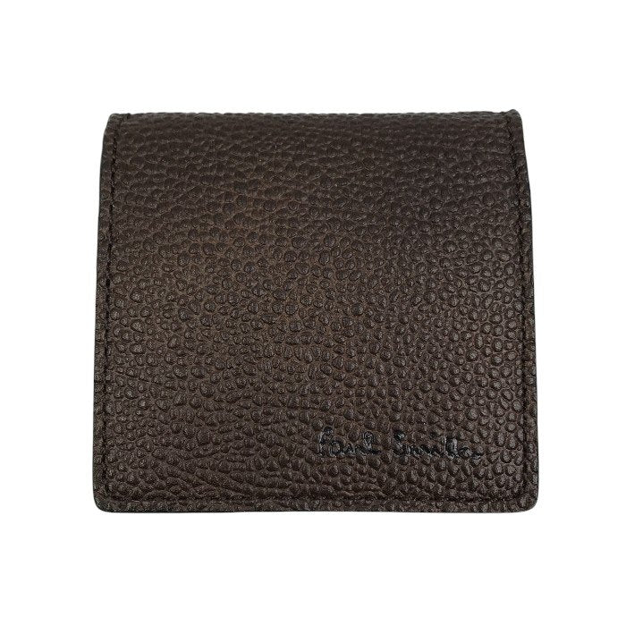 Paul Smith ポールスミス コインケース メンズ シボレザー 牛革 ボックス型 小銭入れ ブラウン PSP350 中古 T1