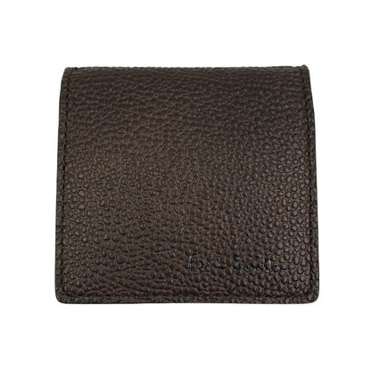 Paul Smith ポールスミス コインケース メンズ シボレザー 牛革 ボックス型 小銭入れ ブラウン PSP350 中古 T1