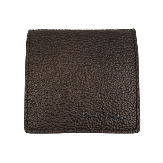 Paul Smith ポールスミス コインケース メンズ シボレザー 牛革 ボックス型 小銭入れ ブラウン PSP350 中古 T1