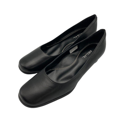 REGAL リーガル レディース プレーン ローヒールパンプス ブラック 6668 サイズ24.5cm 中古 D4