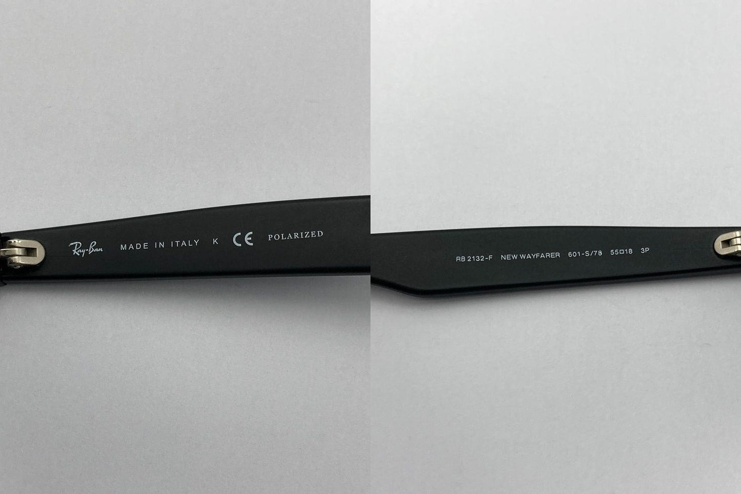 Ray-Ban NEW WAYFARER レイバン ニューウェイファーラー 偏光レンズ サングラス RB2132-F 601-S/78 55 中古 D4