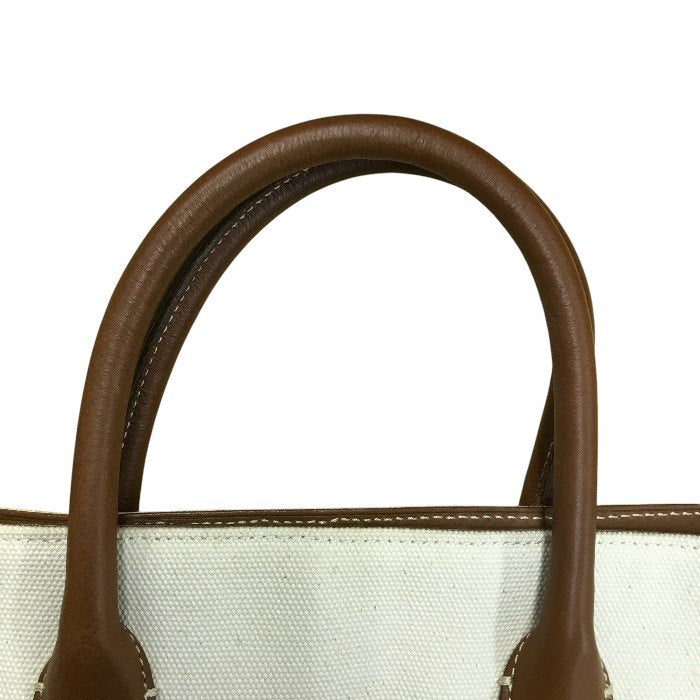 Ralph Lauren ラルフローレン トートバッグ レディース オールシーズン キャンバス アイボリー/ブラウン 中古 N1