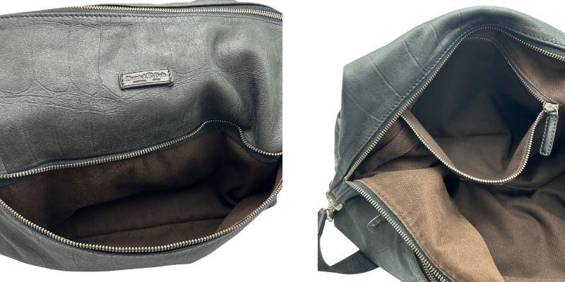 Daniel＆Bob ダニエル＆ボブ レザー ショルダーバッグ 2WAY メンズ 大きめ クロコ調 通勤 中古 W４