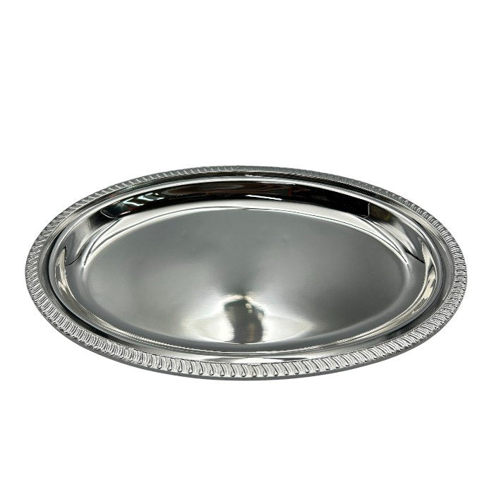 未使用品 早川シルバー 菊緑ローズ クリーマートレイ 06-44 洋食器 銀メッキ おしゃれ お盆 中古 W４