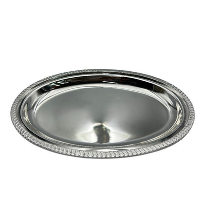 未使用品 早川シルバー 菊緑ローズ クリーマートレイ 06-44 洋食器 銀メッキ おしゃれ お盆 中古 W４