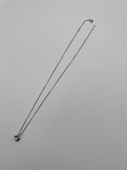 Pt900/Pt850 ダイヤ0.10ct プラチナネックレス 中古 D4